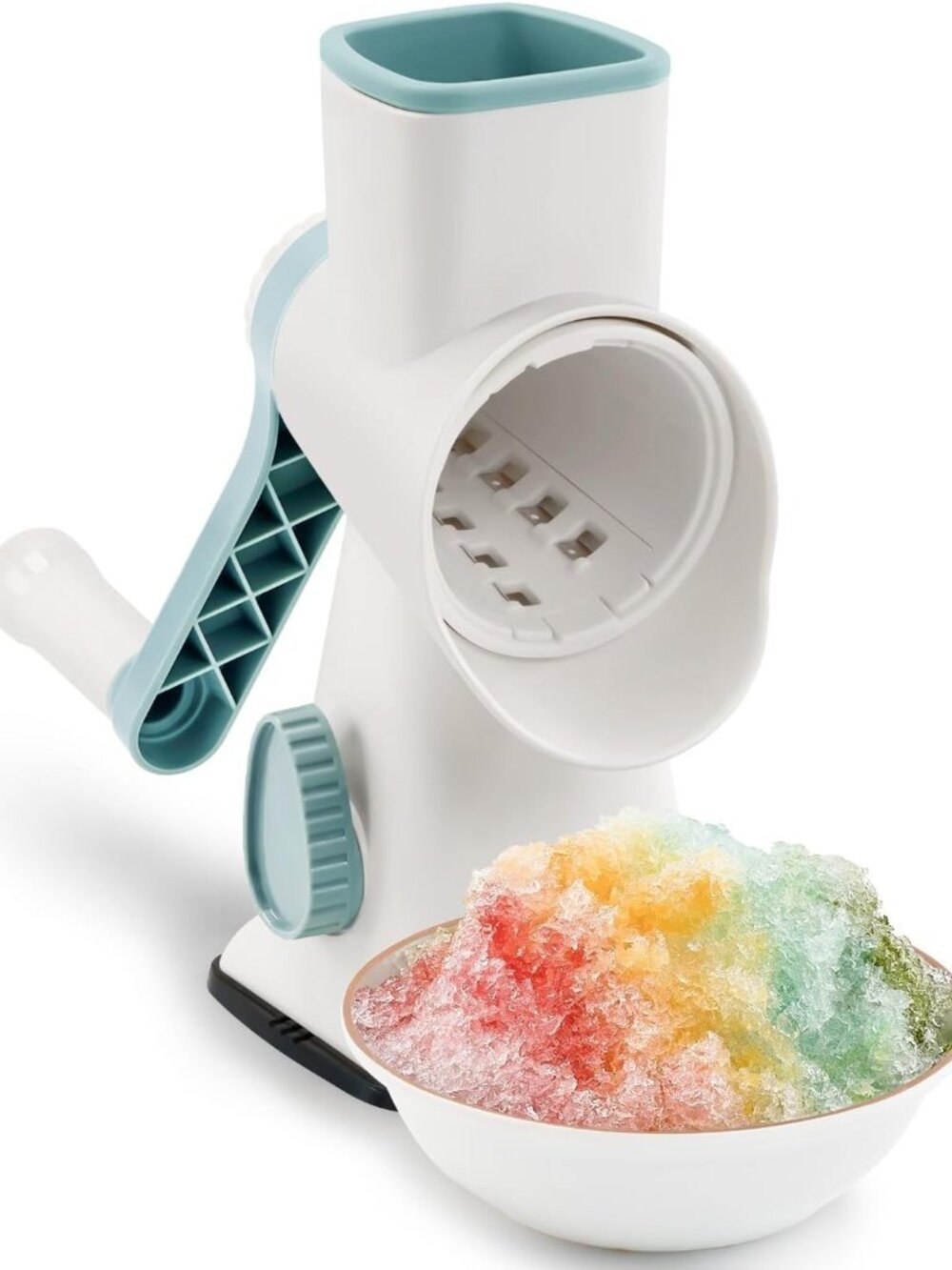 Rotary Ice Shaver with Handle Manual Hand Crank Snow Cone Maker Machine Qucik